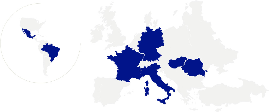Plus de 20 sites industriels en France, en Europe et en Amérique